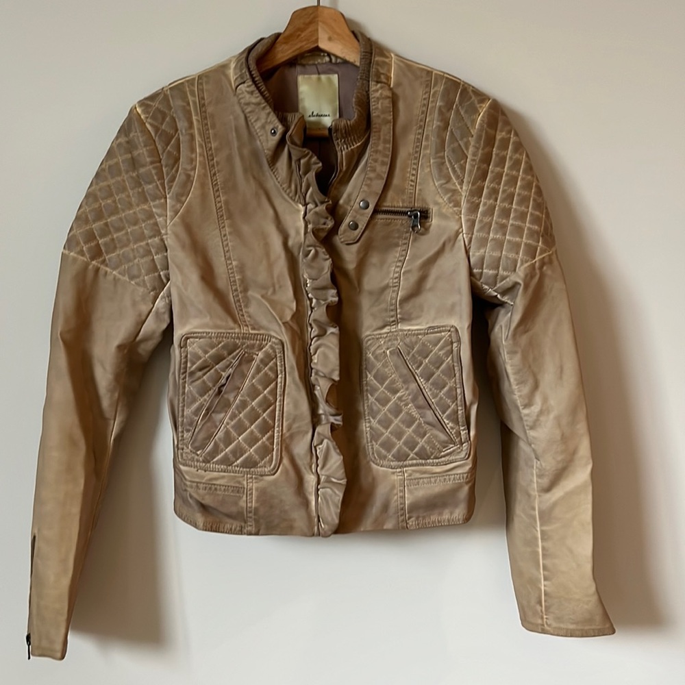 Anthropologie Elevenses Faux Leather Jacket
